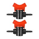 M METERXITY 2パック バーブボールバルブ 1/4" ドリップチュービング用 プラスチック製インラインボールバルブシャットオフスイッチ 灌漑/温室/水族館用 バーブ ロック付きドリップ灌漑フィッティング