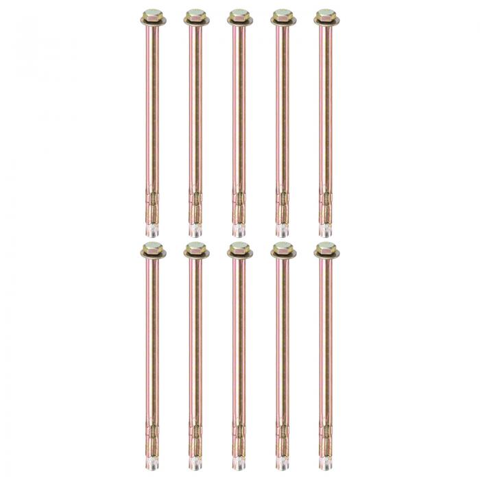 M METERXITY 10個パック 六角拡張ボルト M6x150mm カラー亜鉛メッキ鉄炭素鋼外付け六角拡張ボルト コン..