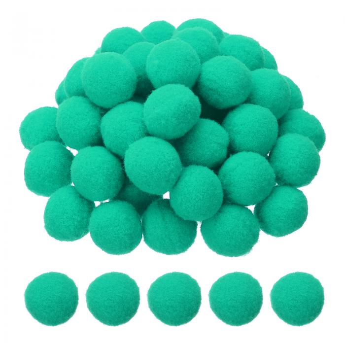PATIKIL ポンポンボール 25mm 500個入り デコレーションボール 小玉 毛球 DIY 人形 手芸材料 ぬいぐるみボール 飾り用 シアン