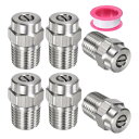 M METERXITY 表面洗浄チップ 6個パック - 25度 1/4" NPT オス 高圧洗浄機ノズル クリーナーノズル交換用 ステンレススチール シーリングテープ付き ウォーターガンに適用 (1.156mmオリフィス)