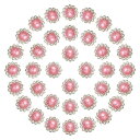 PATIKIL 12 mm ヒマワリパール ラインストーン縫い付け 200個 ラインストーンスパンコール装飾 水晶ガラス金属ベース フラワークローラインストーン クラフト衣類用 ライトピンク色(3)