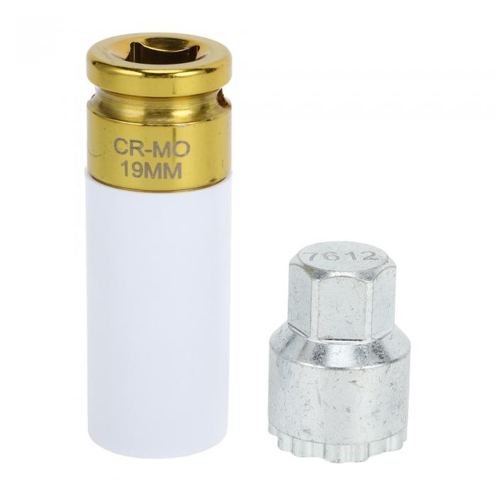 RATCHROLL Volvoに対応用19mmアダプター付きホイールロックナット#7612盗難防止スクリューナットリムーバーキーソケット1セット