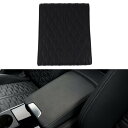 Hihaha 車用 センターコンソールカバー 車用 アームレストカバー 14.17"x11.02"x2.56" ブラックレザー