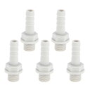 Hihaha プラスチックホースバーブフィッティング15/64" 1/8"G メススレッド ストレートパイプコネクター グレー ホワイト 5個