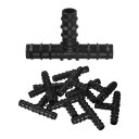 M METERXITY 10個入り ドリップ灌漑バーブ継手 3/8"ティーズチューブコネクタープラスチックカップリング灌漑部品 庭園/温室/水族館/花ポット用ドリップパイプアクセサリー