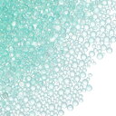 PATIKIL 200g 1-3 mm ガラスバブルビーズ 虹色 穴なし 水滴ボール ライト緑