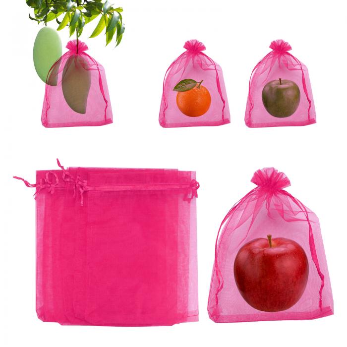 M METERXITY 100個 フルーツ保護袋 - 6x8" フルーツネット袋 フルーツカバーメッシュバッグ ドロースト..