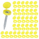 M METERXITY 100個入り プラスチック製ヒンジ付きねじカバーキャップ 5mm シャッタースクリューとキャップ 折りたたみスナップワッシャーカバー ワッシャーフリップ保護カバーM3 M4 M5スクリューヘッド【イエロー】
