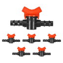 M METERXITY 6パックバーブボールバルブ 5/8"ドリップチュービング用 プラスチック製インラインボールバルブシャットオフスイッチ 灌漑/温室/水族館用 バーブ ロックドリップ灌漑フィッティング