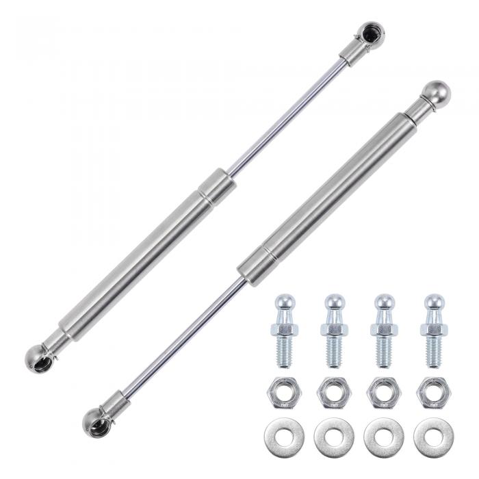 X AUTOHAUX 255mm/10.04" ガスストラット 45lb/200 ガススプリング シルバートーン ステンレススチール..