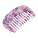 VOCOSTE ヘアコーム 幅広の歯 静電気防止 ポケットサイズのコーム 太い 巻き毛用 ヘアケア もつれ解消コーム ウェットとドライ用 粉紫