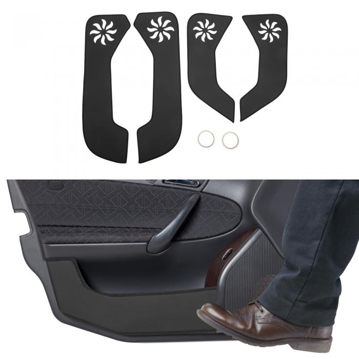 TUCKBOLD フォルクスワーゲンに対応サジタール2017用のレザーカードアアンチキックパッドステッカー ドアサイドエッジガードプロテクター インテリアアクセサリー ブラック 1セット