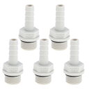 Hihaha プラスチックホースバーブフィッティング15/64" 1/4"G メススレッド ストレートパイプコネクター グレー ホワイト 5個
