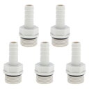 Hihaha プラスチックホースバーブフィッティング5/16" 3/8"Gメススレッド直管コネクターグレー白5個