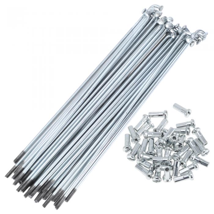 A ABSOPRO 36セット 13G自転車スポーク139mm自転車ホイールスポーク亜鉛メッキ炭素鋼 シルバートーン