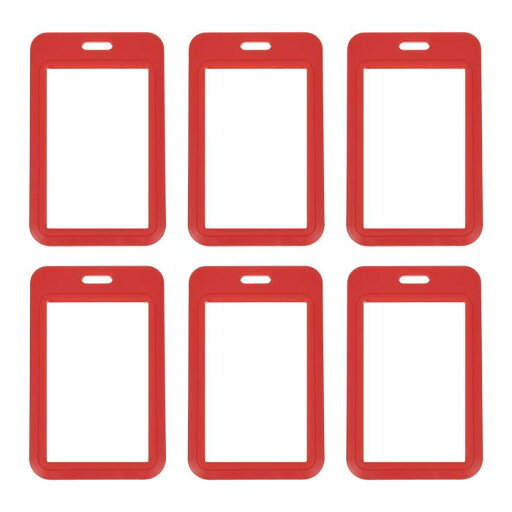 PATIKIL 6パックのスライディングクリアバッジホルダー、プラスチックIDバッジホルダー、両面ウィンドウ付きの縦型IDプロテクター、クレジットカード、近接キーカード用、レッド PATIKIL 6パックのスライディングクリアバッジホルダー、プラスチックIDバッジホルダー、両面ウィンドウ付きの縦型IDプロテクター、クレジットカード、近接キーカード用、レッド