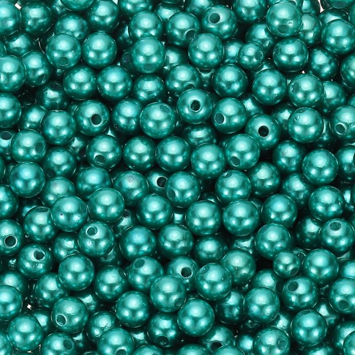 PATIKIL 6 mm ラウンドシャイニーパールビーズ 2200個 フェイクパールビーズ 穴付き 水晶ビーズ DIYクラフト用 化粧箱 ウェディング 誕生日パーティー ホームデコレーション用 スカイブルー