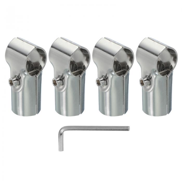 PATIKIL 1インチ 2 ウェイ パイプクランプコネクタ、4個 ステンレス鋼 チェーンリンクフェンスクランプ コートラッ ク ストアシェルフ ブ ラケット ...