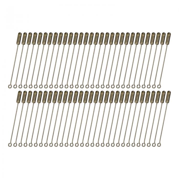 M METERXITY 100パックブローチスティックピン 2"銅製ロングニードルアイピン DIY衣類/アクセサリー/ス..