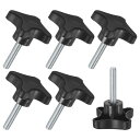 M METERXITY スタークランプノブ 6個パック M8x40mm 雄ネジ 手締めネジ 機械/電子機器/家具/傘ベース用 機械ハンドル交換用 [70mm 黒...