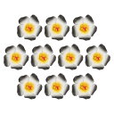 PATIKIL ハワイアンハイビスカスの花、10個入りの人工花ヘアクリップDIYフォームハイビスカスの花、テーブルトップ装飾パーティーフェイバー用品、ホワイト/黒