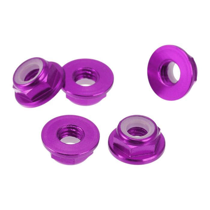 REPAIROCK 5個M5車用フランジナットアルミ合金フラット六角スレッドロックフランジナット滑り止めロッ..