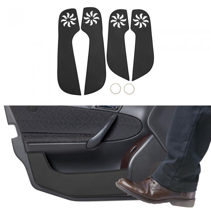 TUCKBOLD フォルクスワーゲンに対応ジェッタ2013-2015用のレザーカードアアンチキックパッドステッカー ドアサイドエッジガードプロテクター インテリアアクセサリー ブラック 1セット