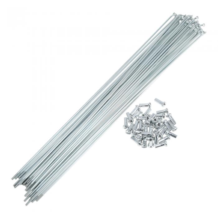 A ABSOPRO 36セット 13G自転車スポーク291mm自転車ホイールスポーク亜鉛メッキ炭素鋼 シルバートーン