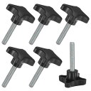 M METERXITY スタークランプノブ 6個パック M10x60mm 雄ねじ手締めネジ 機械/電子機器/家具/傘ベース用 機械ハンドル交換用 [90mm 黒...