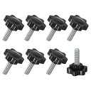 M METERXITY スタークランプノブ 8個パック 1/4-20UNC 0.79インチ (20mm) 雄ねじ手締めネジ 機械/電子機器/家具/傘ベース用 機...