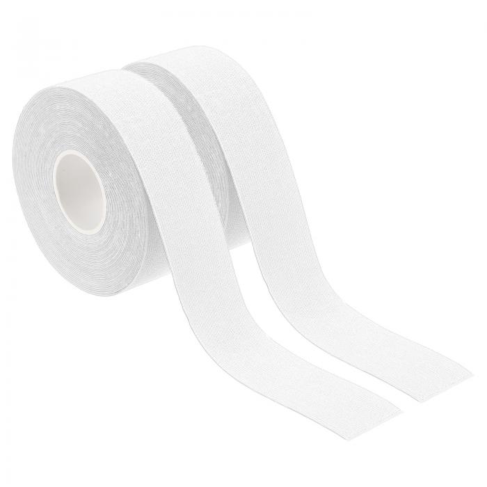 PATIKIL テニス バドミントン グリップテープ 5m x 2.5cm グリップ テープ 滑り止め 2本入り 粘着性 ノンスリップ ヨガリグ スポーツ ラッピングエクササイズ 体操 ホワイト