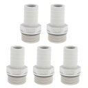 Hihaha プラスチックホースバーブフィッティング3/4" 3/4"Gメススレッド直管コネクターグレー白5個
