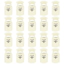 uxcell 20個のプラスチックコードロック、シングルホールスプリングトグルストッパークリップ、ドローストリング、パラコード、バッグ、衣類、手袋のひもロック交換用、ベージュ(4)