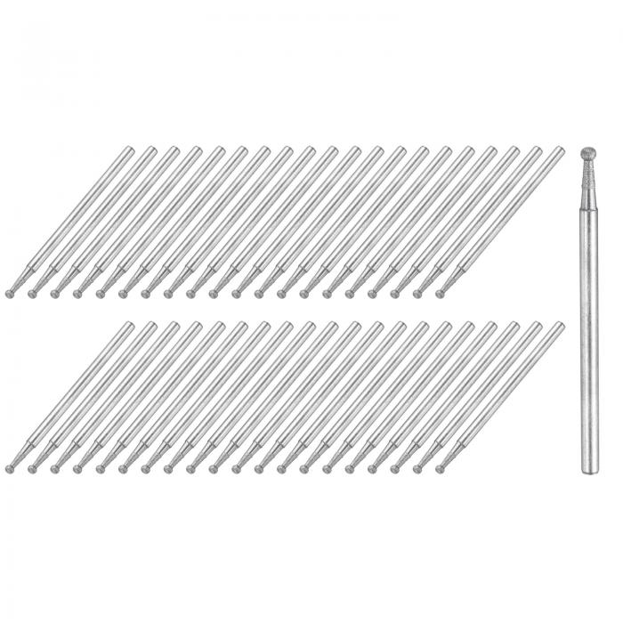 uxcell ダイヤモンド研削バー ドリルビット 3/32"シャンク 2mm直径 ボール形状ヘッド ダイヤモンドモン..