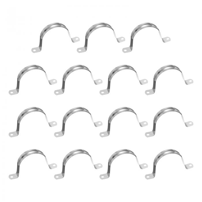 uxcell 15個60mm（2-3/8"）ケーブルクランプ 304ステンレス鋼製クッション付き絶縁ケーブルクランプ2穴..