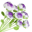 uxcell 手編み クロシェ花 ローズ 人工編み 小さな鉢植え ステム付き バレンタインギフト ホーム ウェディング パーティ オフィス テーブルデコレーショ...