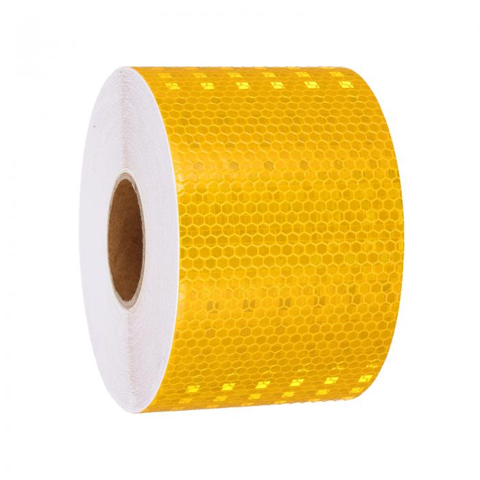 uxcell 反射テープ 25 M x 7.5cm自己粘着トレーラー 防水警告安全ステッカー バイクや車用 高視認性夜..