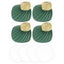 uxcell タオルフック 自己接着フック ステンレス 粘着性 装飾 キッチン ドア キャビネット バスルーム 玄関 廊下 寝室用 緑 4個入り