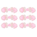 uxcell 中国結び縫いボタンクロージャー、60x25mm 結び目フロッグボタン6ペア、ビーズ付き縫いボタンファスナー、DIYチャイナドレス唐装コートブ ライダル衣装用(ライトピンク)