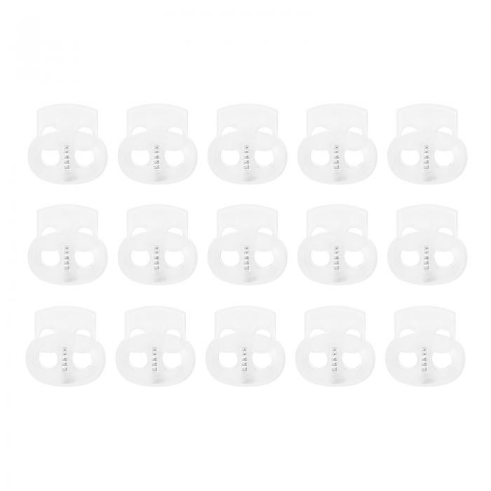 uxcell 15個 プラスチックコードロック ダブルホールスプリングトグルストッパー ファスナー ドローストリング パラコード 靴ひも 衣類 荷物 バックパッ...