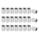 uxcell 丸いカップリングナット M6x1mm メススレッド 16mm長さ 304ステンレス鋼 ロッド ハードウェア 結合ナット 32個入り(3)
