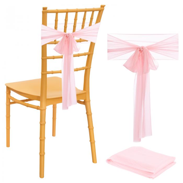 uxcell ウェディングチェアサッシュ 16パック シフォンウェディングチェアドレープ8フィートx10" チェ..