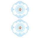 uxcell 2個 レトロレースプレクッション フランスクロシェドイリーラウンド刺繍ホローカップ花瓶テーブルクッション ダイニングテーブルキッチンパーティー用1...