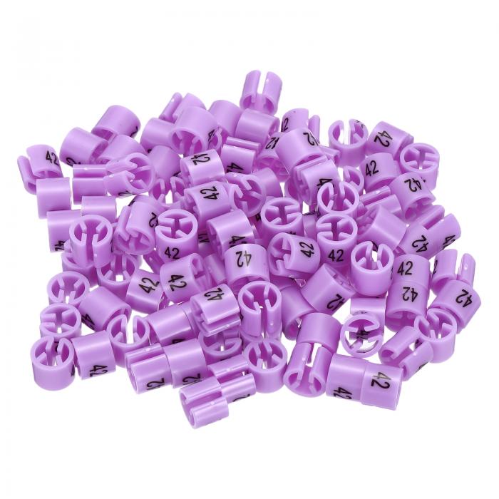 uxcell 衣類ハンガーマーカーナンバー42 タグ 3 mm ロッド用 パープル ガーメント クロージング カラーコーディング 100個入り