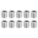 uxcell スレッドアダプタースリーブ縮小ナット 10個M6x1メスからM4x0.7メスへ ステンレススチールナット変換ファスナー スレッド挿入修理スリーブリ...
