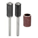 uxcell 3pcs サンディングドラムスリーブセット 1/4インチ グリット240 サンディングサンドペーパー マンドレル付き ロータリーツール ミニサンデ...