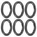 uxcell 楕円形 キーフックバックル スプリングスナップ キーチェーンクリップ 32mm メタル 財布ベルトバッグアクセサリー 黒 10個入り