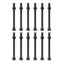 uxcell M12x150mm スクエアネック キャリッジボルト(ナット&ワッシャー付き) 12セット 304ステンレススチール ラウンドヘッド スクエアネッ...