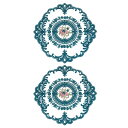 uxcell 2個 レトロレースプレクッション フランスクロシェドイリーラウンド刺繍ホローカップ花瓶テーブルクッション ダイニングテーブルキッチンパーティー用1...