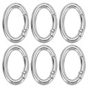 uxcell 楕円形 キーフックバックル スプリングスナップ キーチェーンクリップ 32mm メタル 財布ベルトバッグアクセサリー シルバー 6個入り